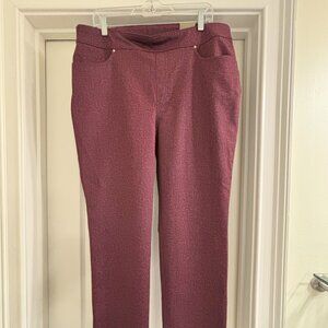 Chico's Ponte Slim Ankle Pant, Sz 2.5 (14). Burgundy. NWT